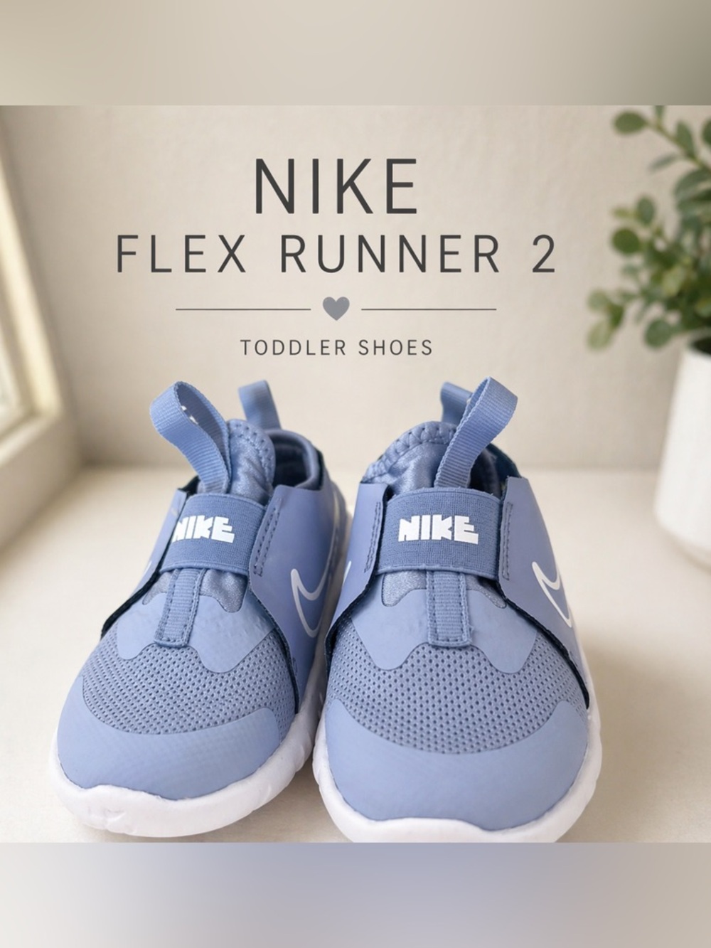 Nike Kids Slip-On Sneakers in Light Blue/White